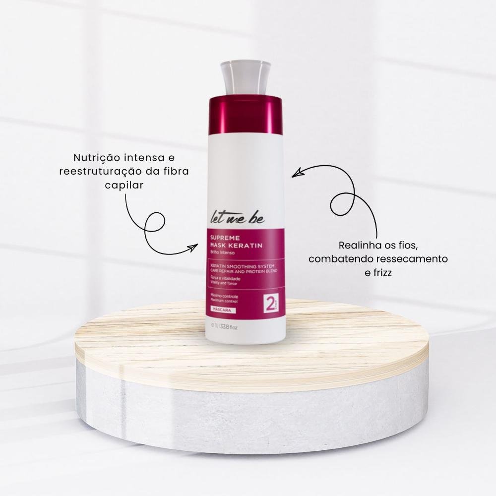 Kit Let Me Be Supreme Mask Keratin Alinhamento Capilar 1 Litro ÚNICO 3