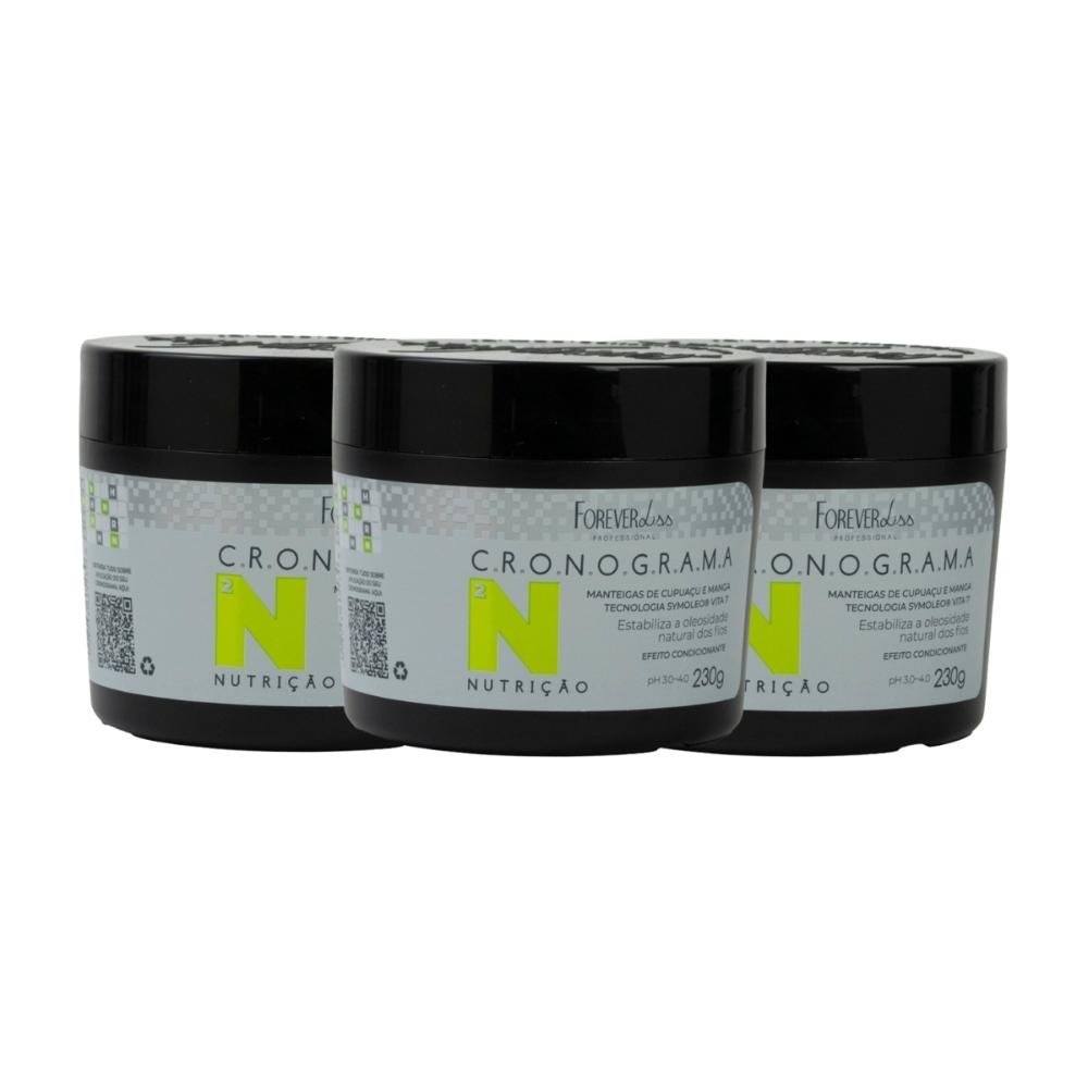 Kit Forever Liss Cronograma Nutricao 3 Máscara 230 g