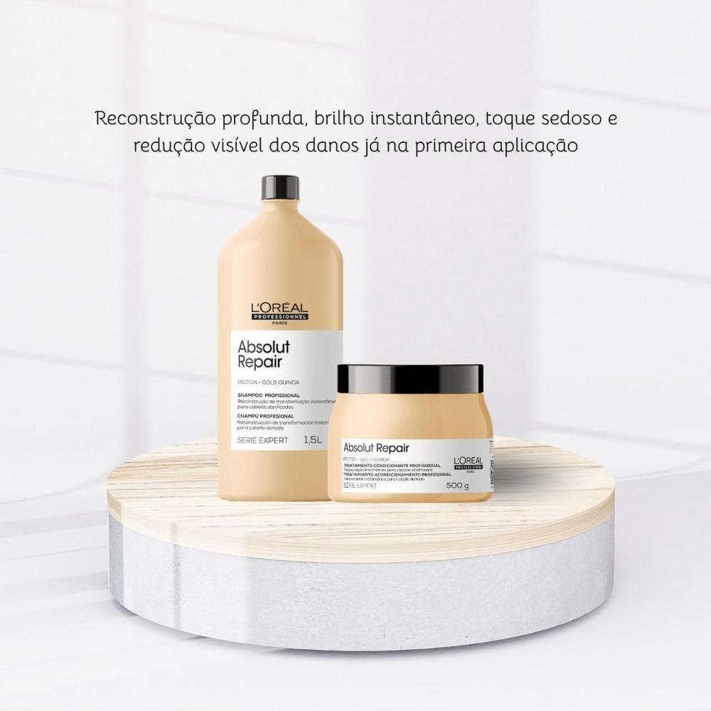 L'Oréal Absolut Repair Gold Kit Shampoo 1,5L e Máscara 500g ÚNICO 4