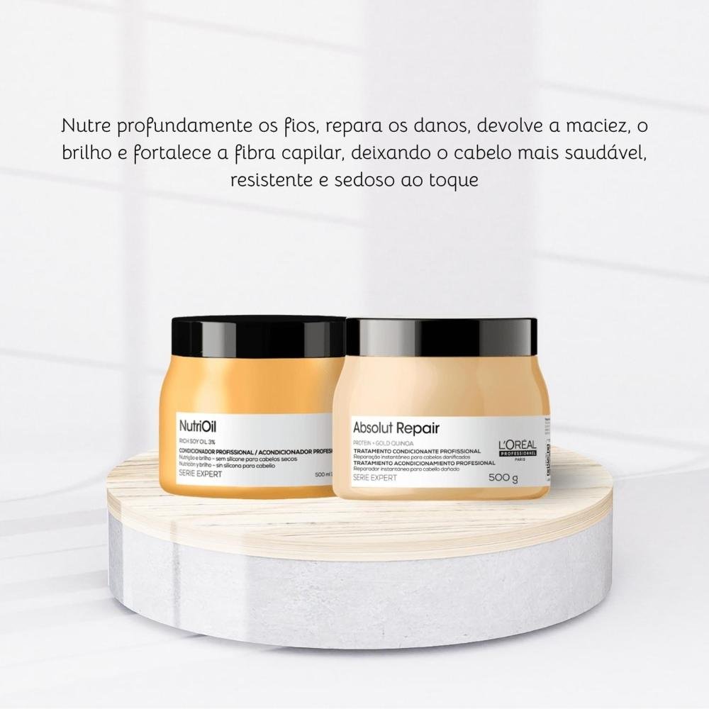 L'Oréal Absolut Repair Gold NutriOil Kit 2 Máscara 500g ÚNICO 4