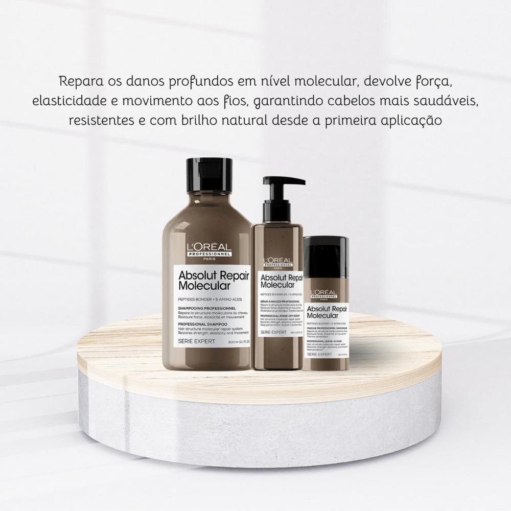 Kit Loreal Absolut Repair Molecular 3 Produtos ÚNICO 5