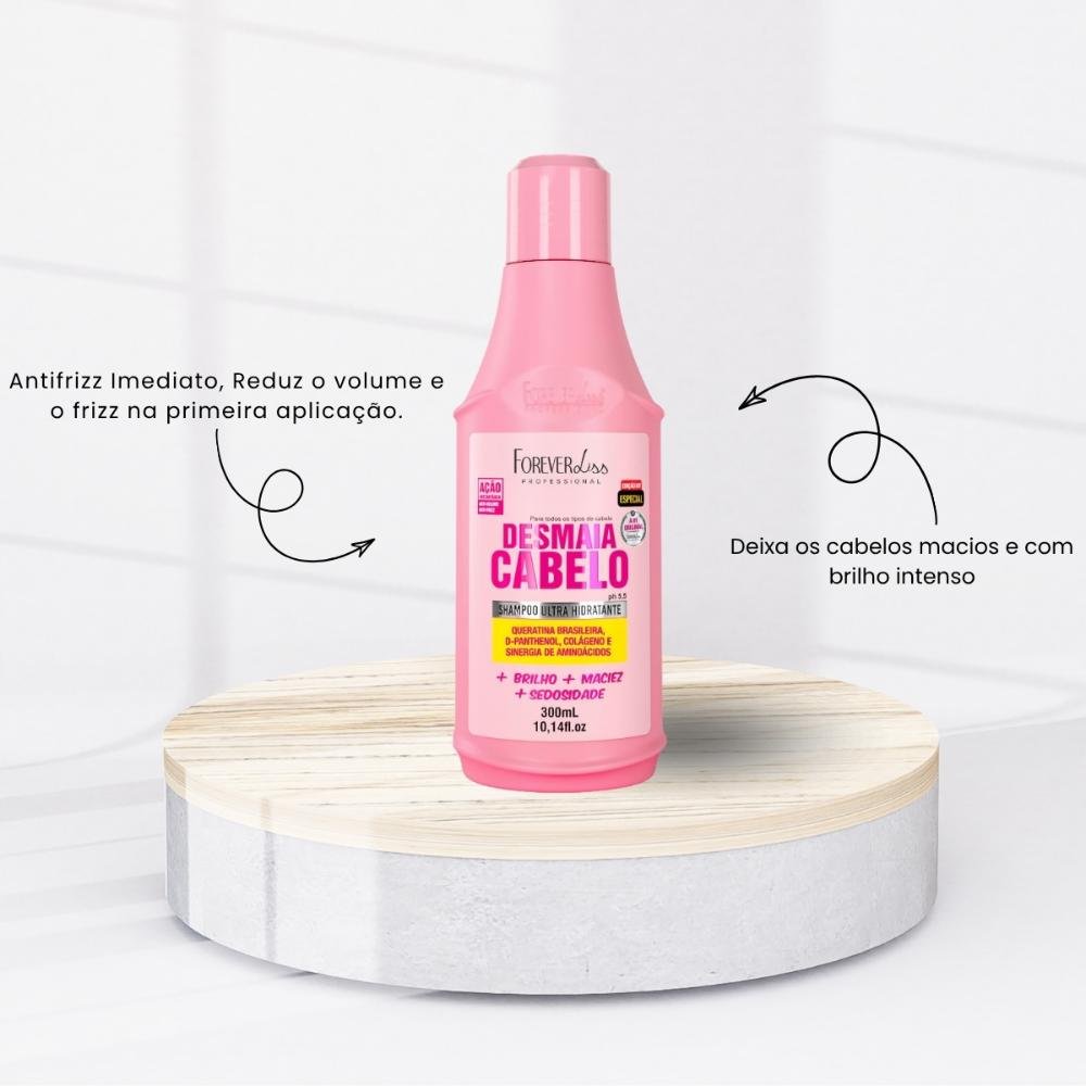Kit Forever Liss Desmaia Cabelo 3 Shampoo 300 ml ÚNICO 2