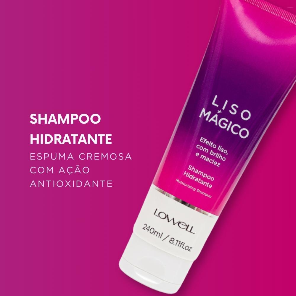 Lowell Keeping Liss Liso Mágico Shampoo 240ml + Condicionador 200ml + Termoativo 200ml ÚNICO 5