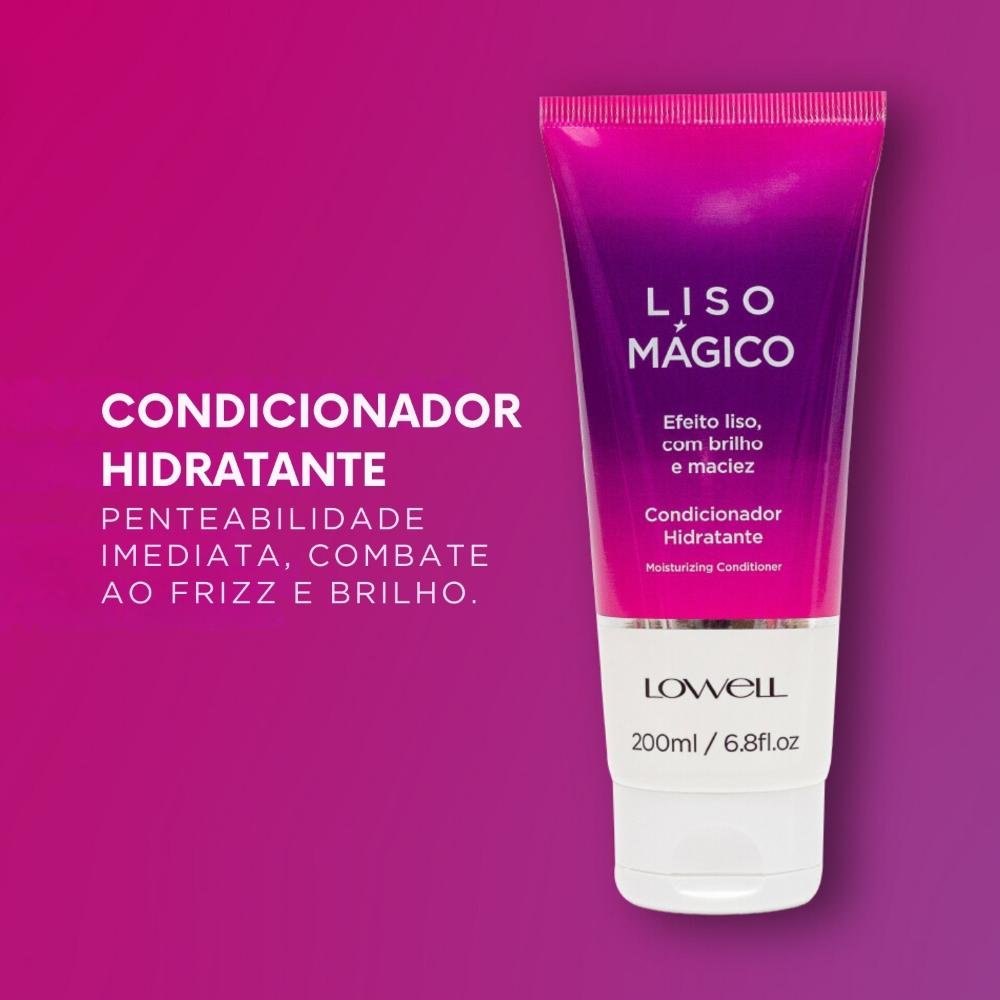 Lowell Keeping Liss Liso Mágico Shampoo 240ml + Condicionador 200ml + Termoativo 200ml ÚNICO 6