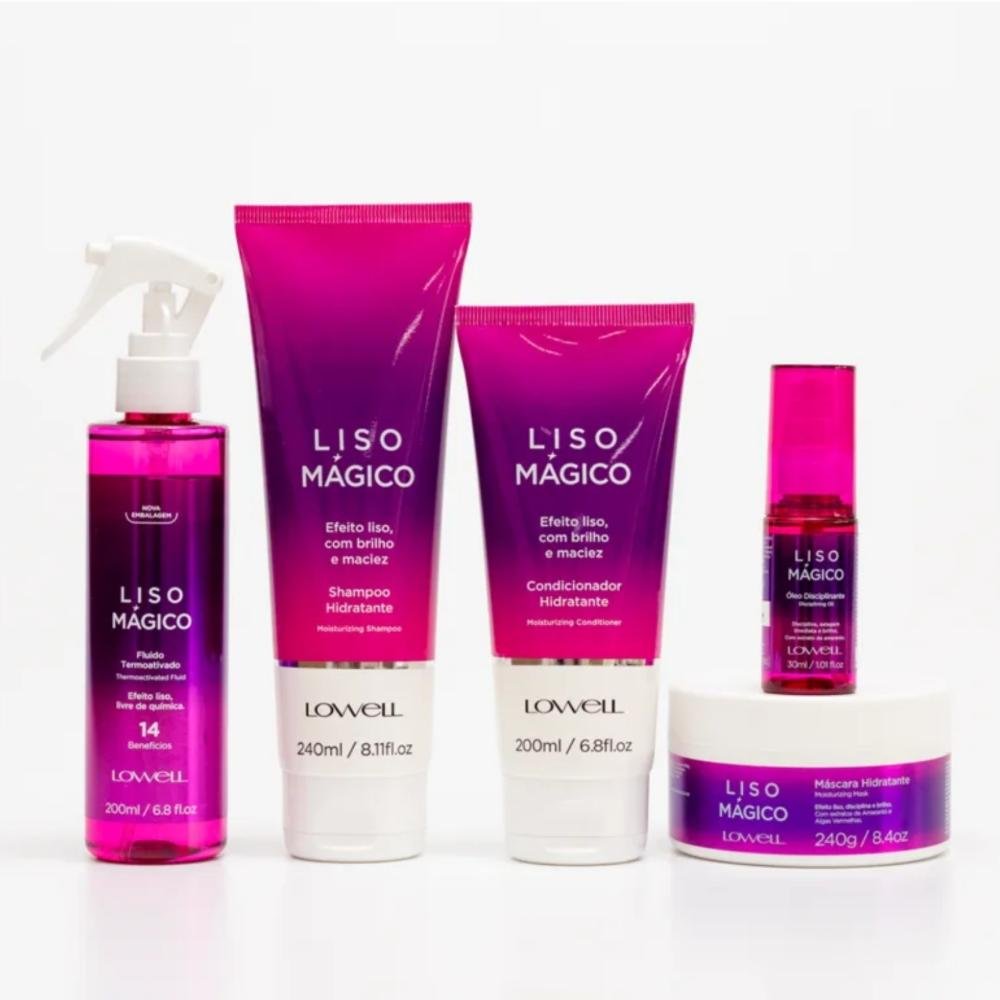 Lowell Keeping Liss Liso Mágico Shampoo 240ml + Condicionador 200ml + Termoativo 200ml ÚNICO 8
