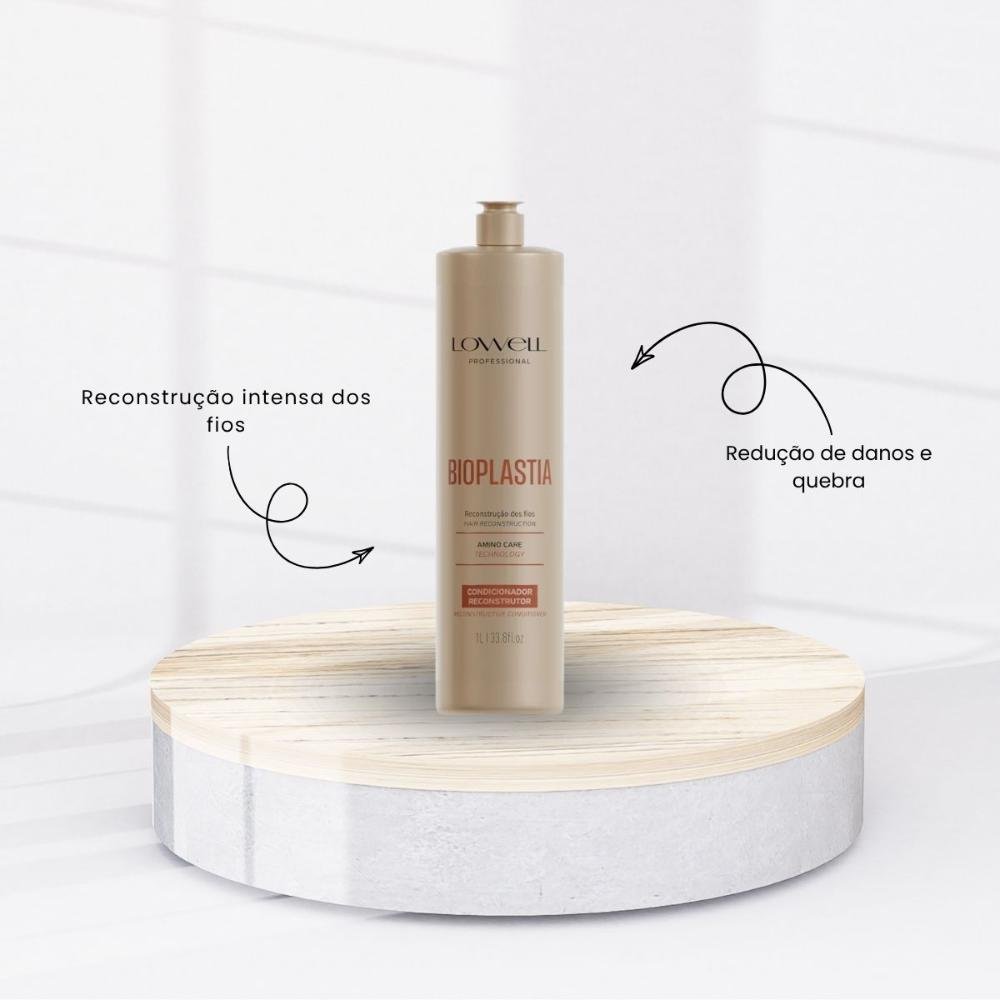 Lowell Bioplastia Condicionador Reconstrutor e Brilho 1 L 1L 2