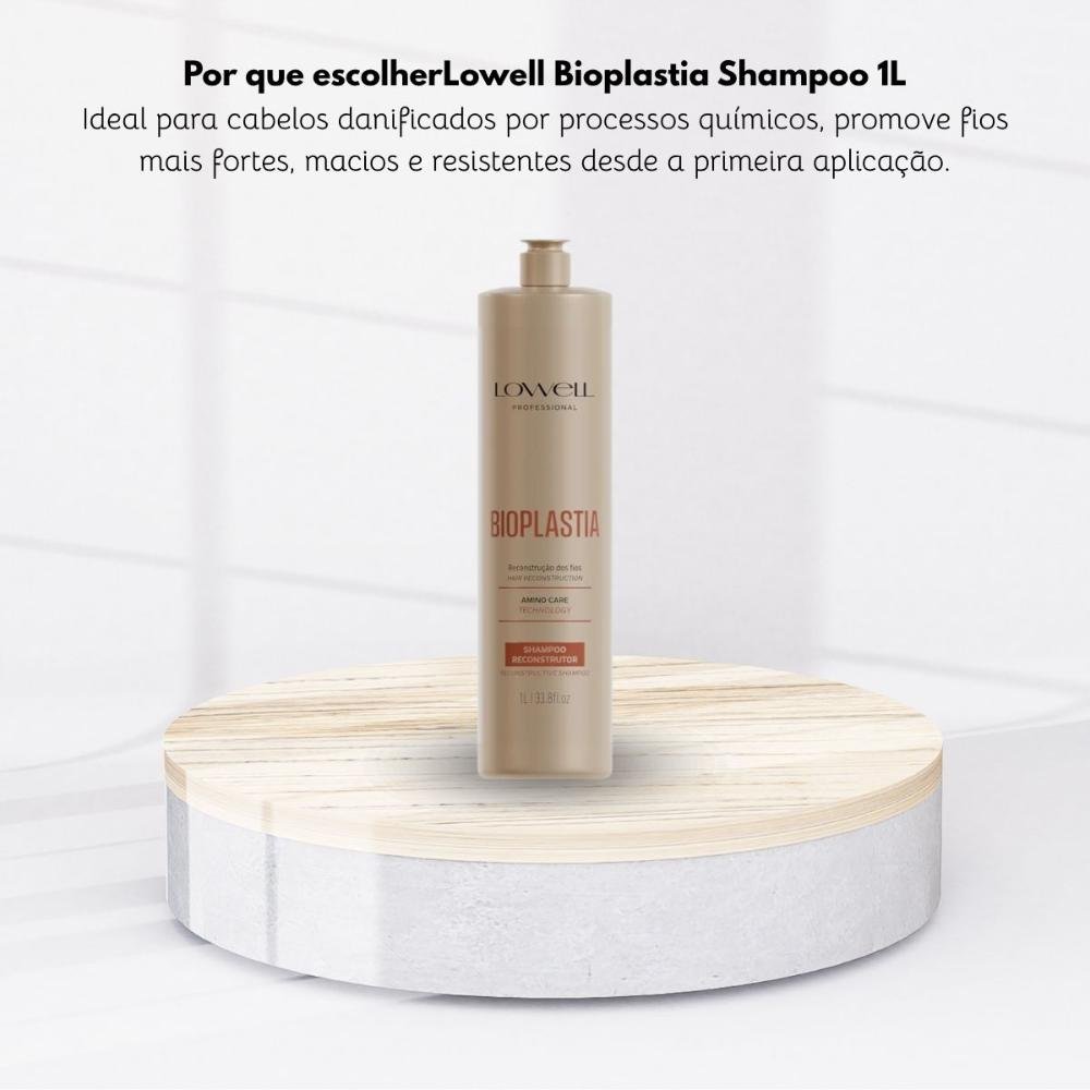 Lowell Bioplastia Shampoo Reconstrói Cabelos Danificados 1 L 1L 5