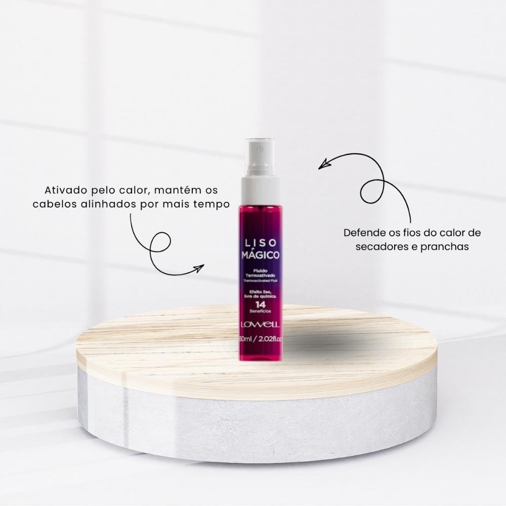 Lowell Liso Magico Kit 2 Efeito Fluido Termoativado 60ml ÚNICO 2
