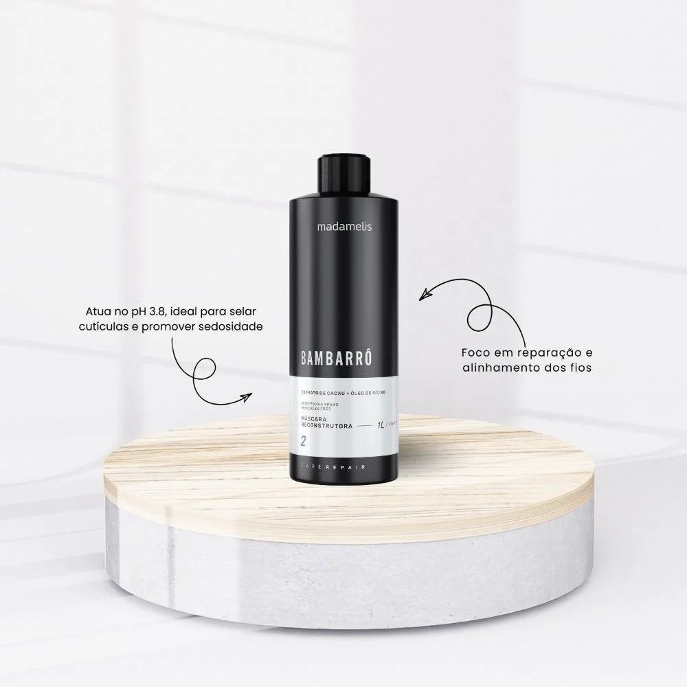 Madamelis Bambarrô Alinhamento Capilar - Máscara 1 Litro 1L 2