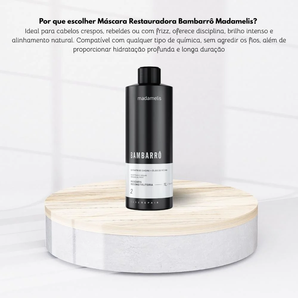 Madamelis Bambarrô Alinhamento Capilar - Máscara 1 Litro 1L 5