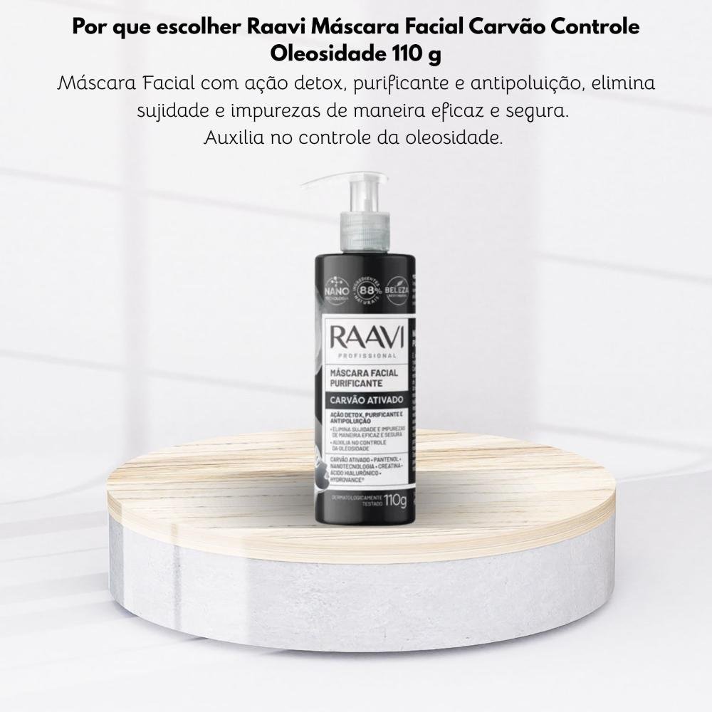 Raavi Máscara Facial Carvão Controle Oleosidade 110 g 110g 5