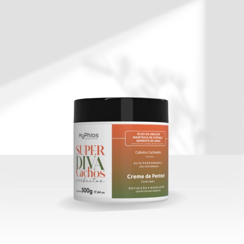 Creme de Pentear MyPhios Creme Super Diva Cachos Perfeitos 500 g para Cabelo Cacheado 500g 3