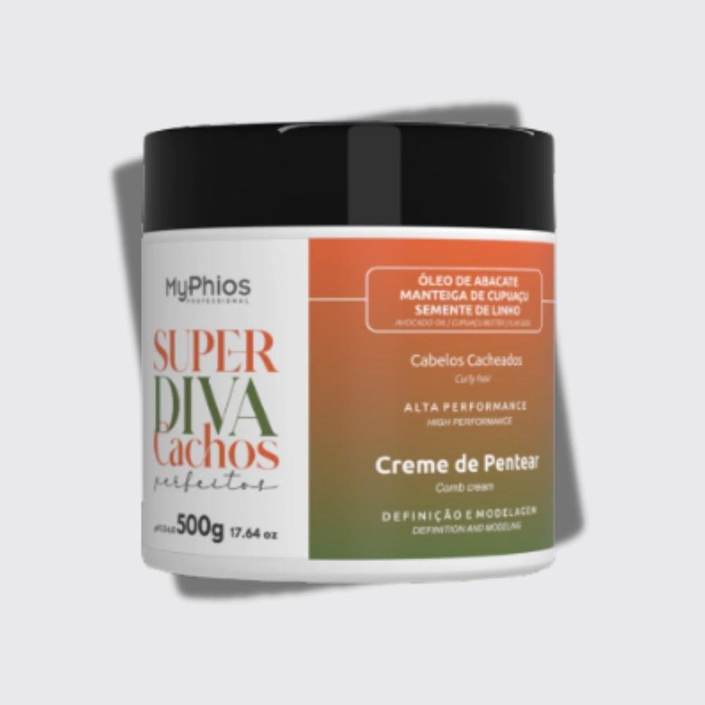 Creme de Pentear MyPhios Creme Super Diva Cachos Perfeitos 500 g para Cabelo Cacheado 500g 4