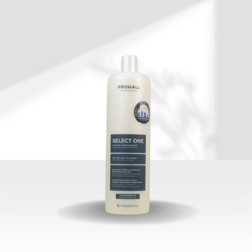 Kit Prohall Select One Antifrizz 3 Máscara Capilar 1 Litro ÚNICO 3