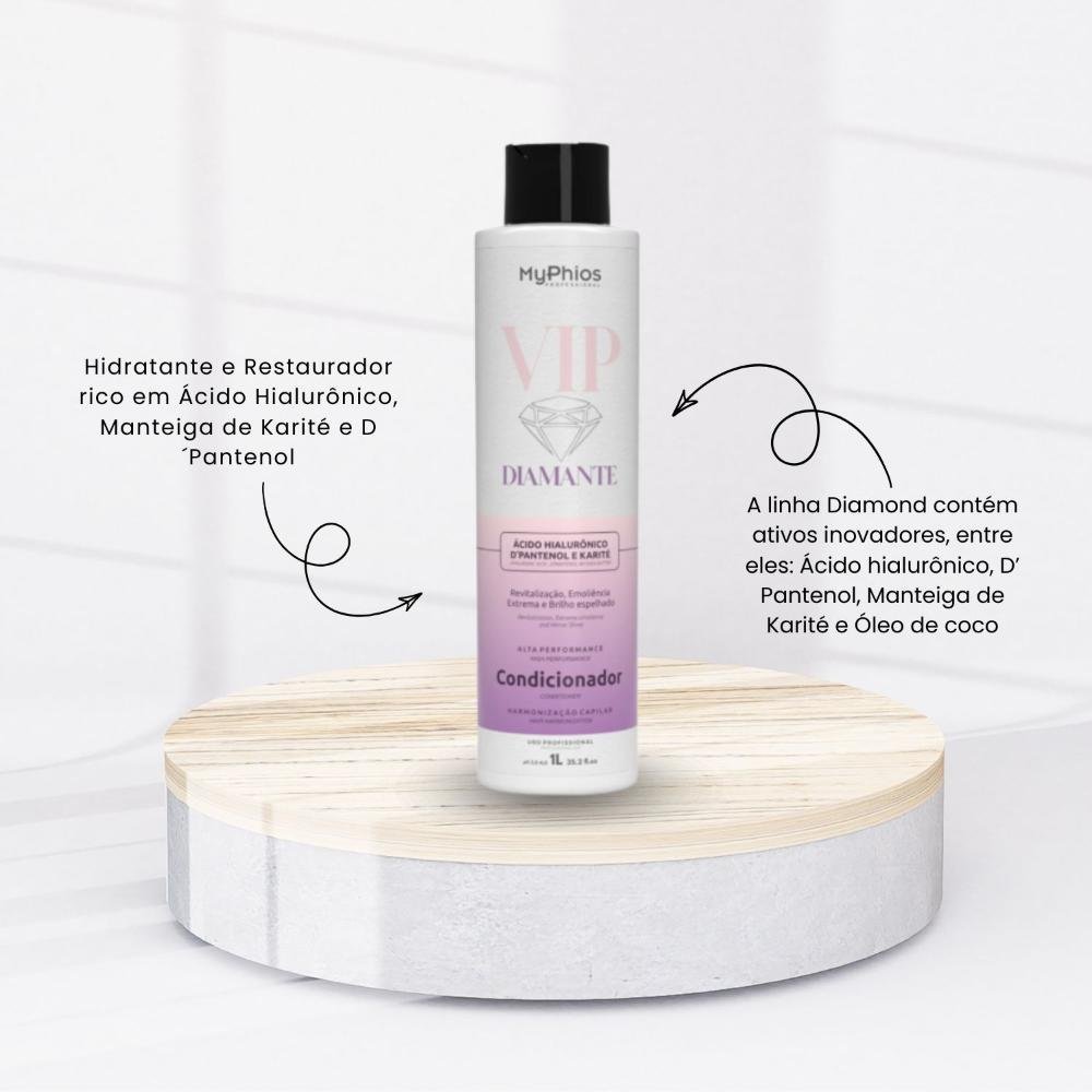 MyPhios Condicionador VIP Diamante Hidratação e Brilho 1 L 1L 2