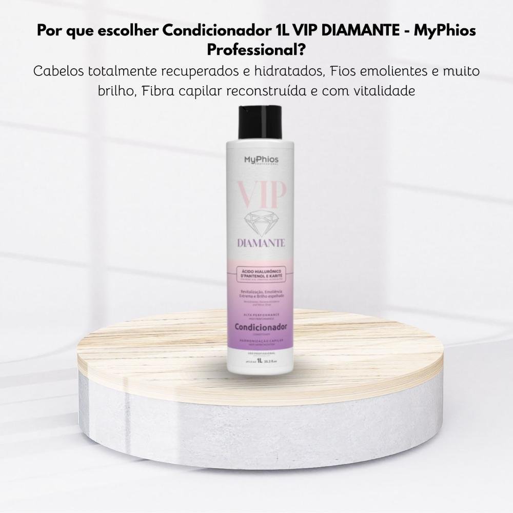 MyPhios Condicionador VIP Diamante Hidratação e Brilho 1 L 1L 5