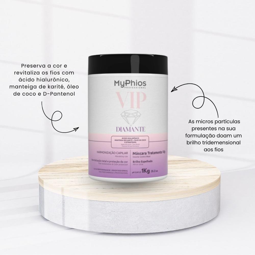 Máscara MyPhios VIP Diamante Máscara de Hidratação e Brilho Intenso 1 Kg 1kg 2