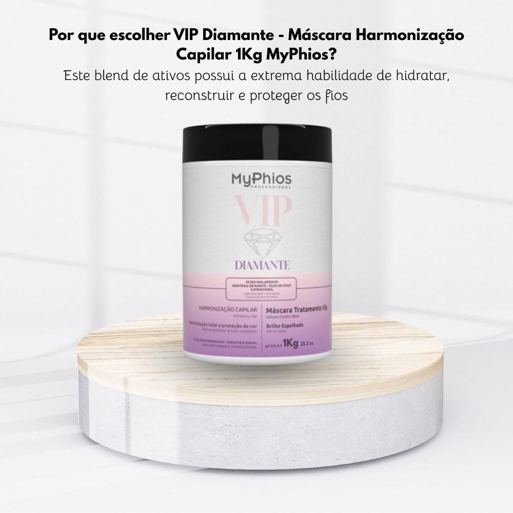 Máscara MyPhios VIP Diamante Máscara de Hidratação e Brilho Intenso 1 Kg 1kg 5