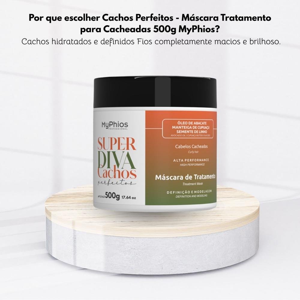 Máscara MyPhios Super Diva Cachos Perfeitos Para Tratamento para Cabelo Cacheado 500 g 500g 5