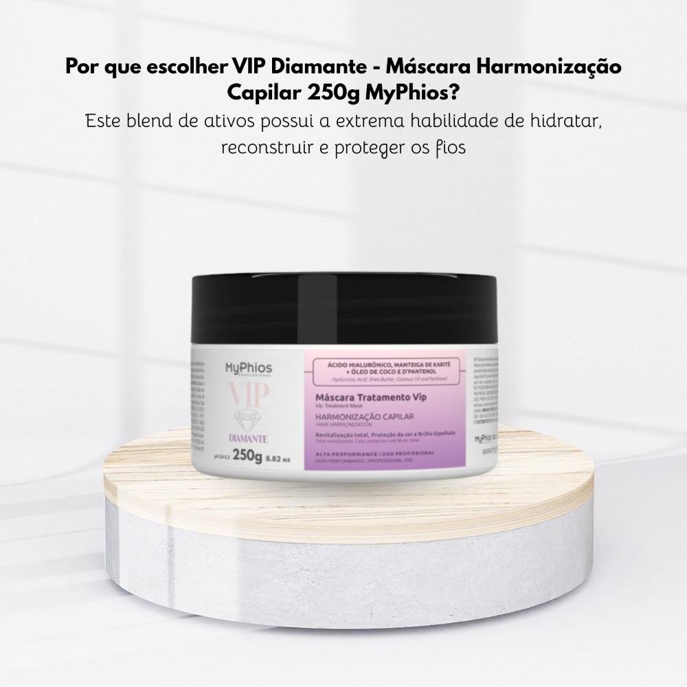MyPhios Máscara VIP Diamante Reconstrução Hidratação 250 g 250g 5