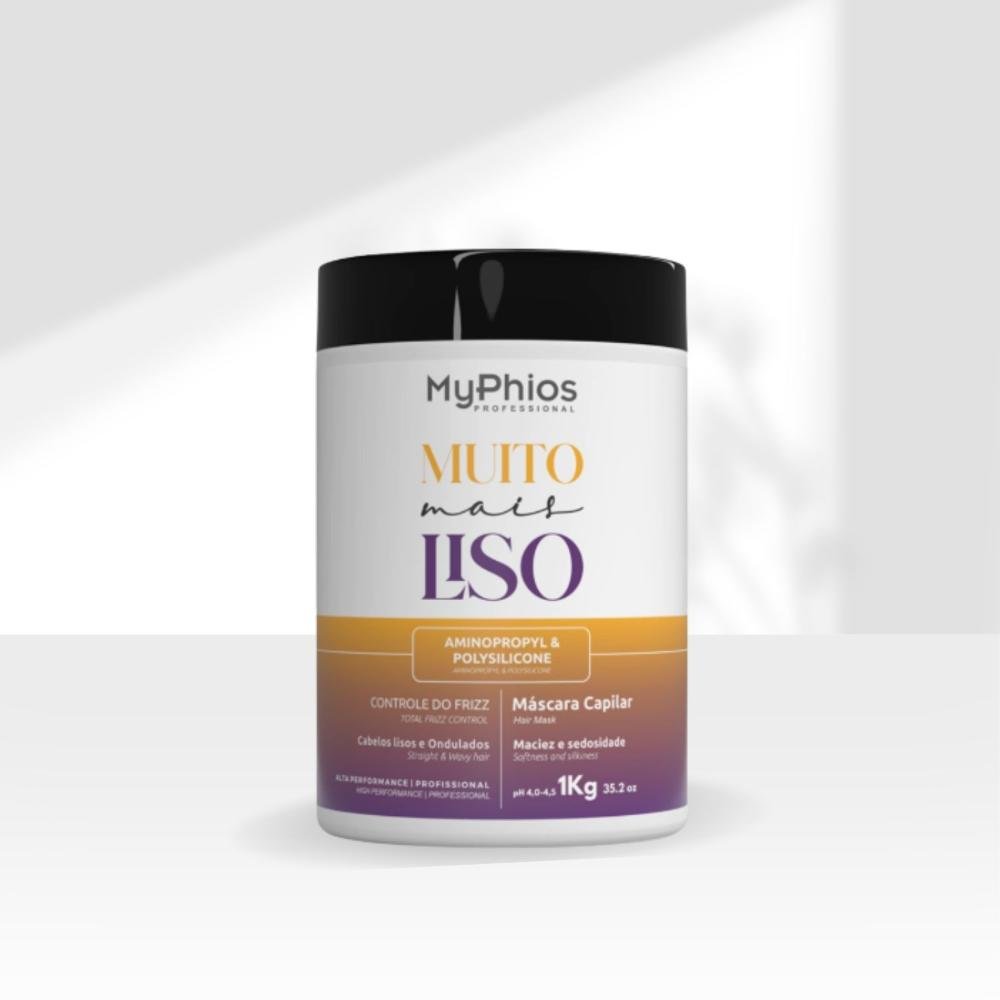 Máscara MyPhios Muito Mais Liso Máscara de Hidratação Controle Frizz 1 Kg 1kg 3