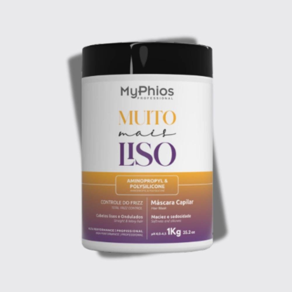 Máscara MyPhios Muito Mais Liso Máscara de Hidratação Controle Frizz 1 Kg 1kg 4