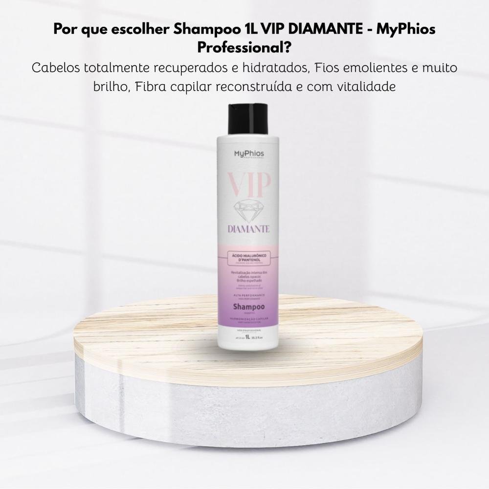 Shampoo MyPhios VIP Diamante Brilho e Maciez 1 Litro 1L 5