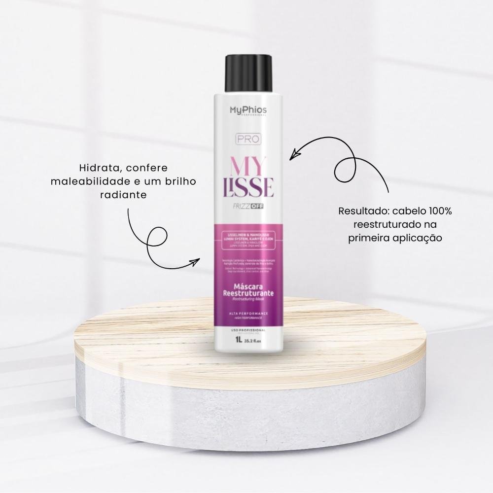 Máscara MyPhios Pro My Lisse Frizz Off Reducao Frizz 1 L 1L 2