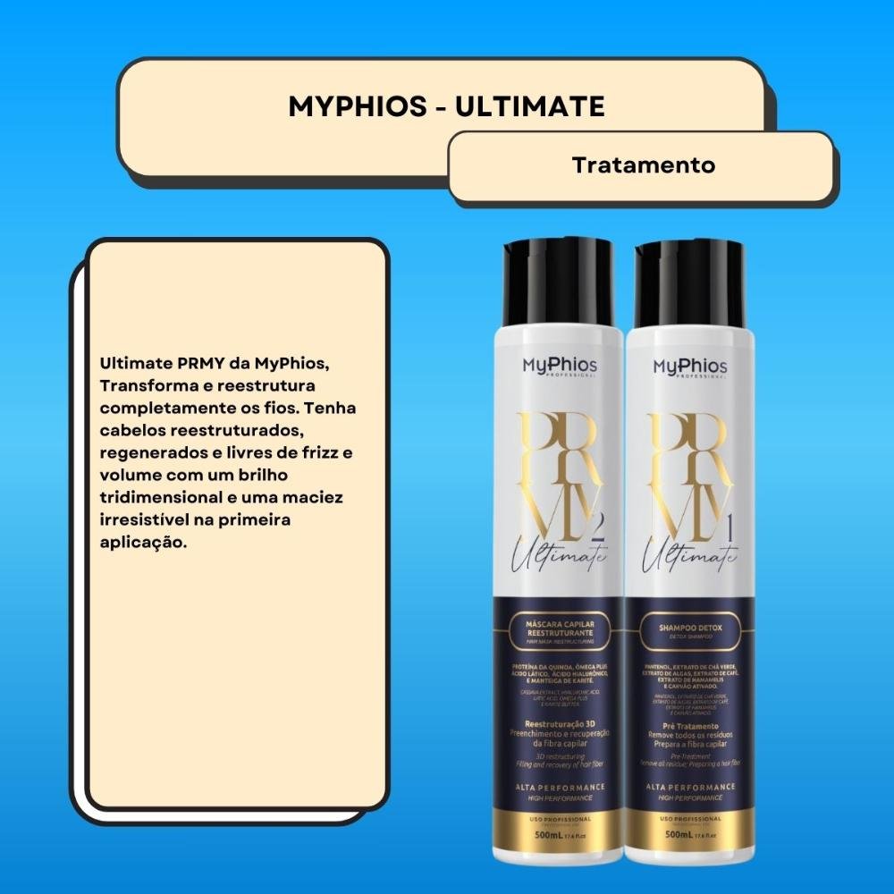 Kit MyPhios Ultimate PRMY Shampoo Detox e Máscara 500 ml ÚNICO 2