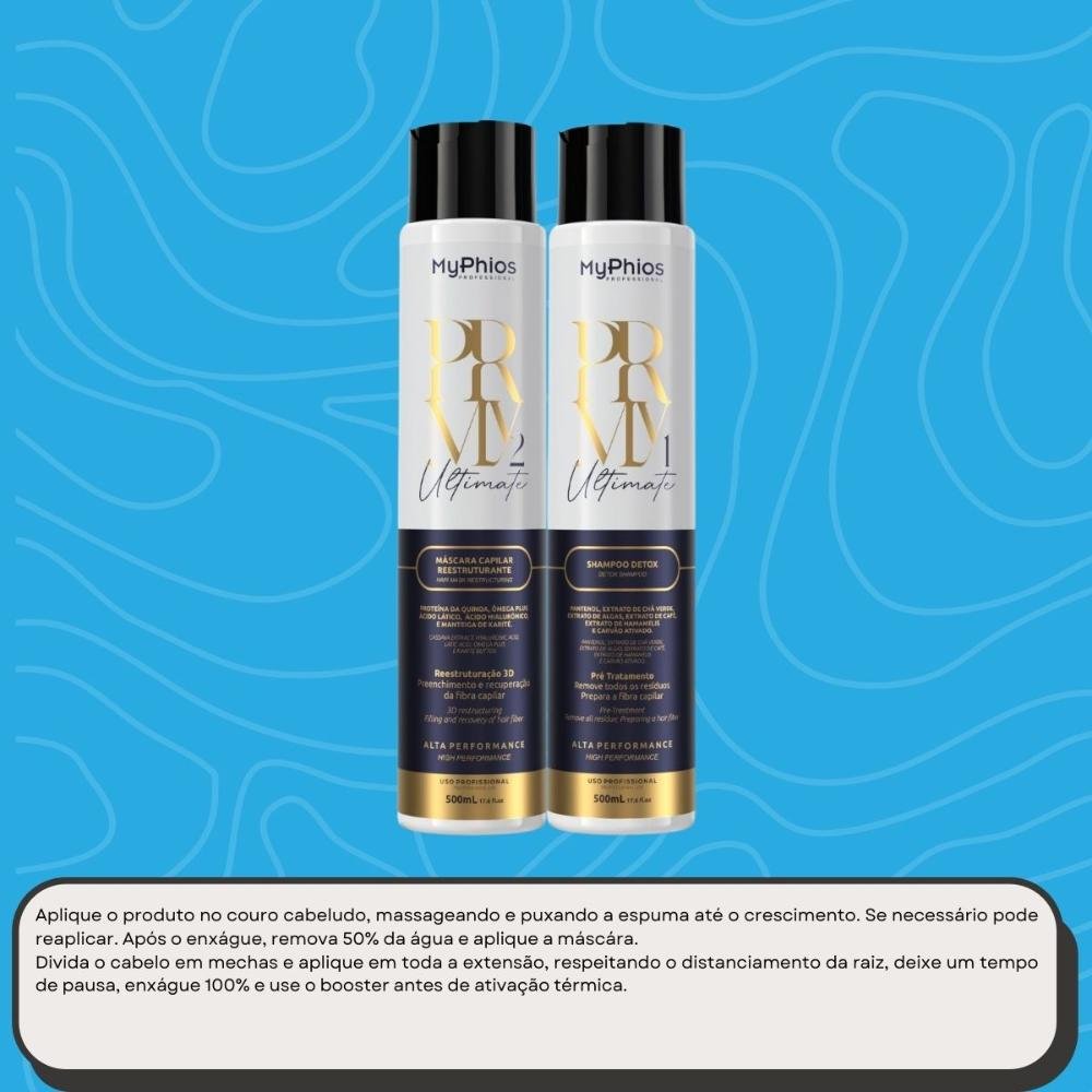 Kit MyPhios Ultimate PRMY Shampoo Detox e Máscara 500 ml ÚNICO 5