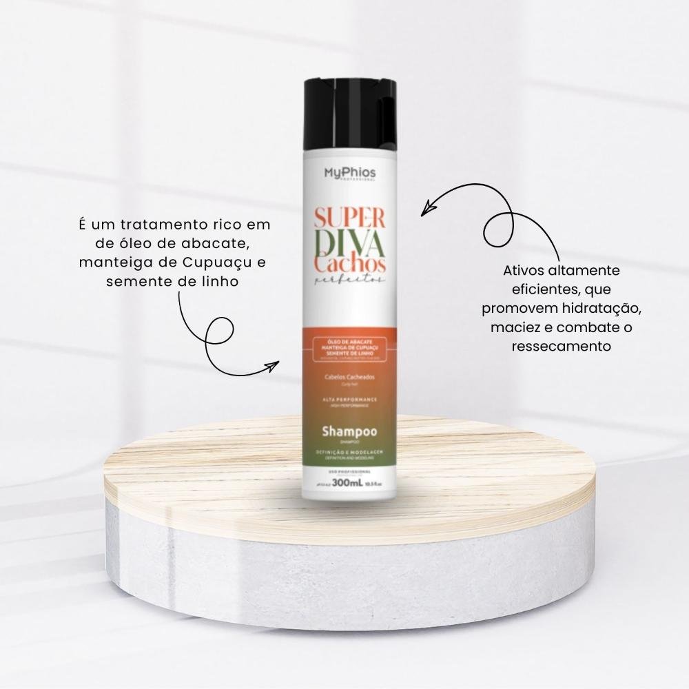 Shampoo MyPhios Super Diva Cachos Perfeitos para Cabelo Cacheado 300 g 300g 2