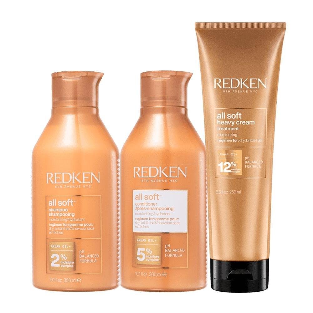 Redken All Soft Shampoo + Condicionador 300ml + Máscara 250ml ÚNICO 2