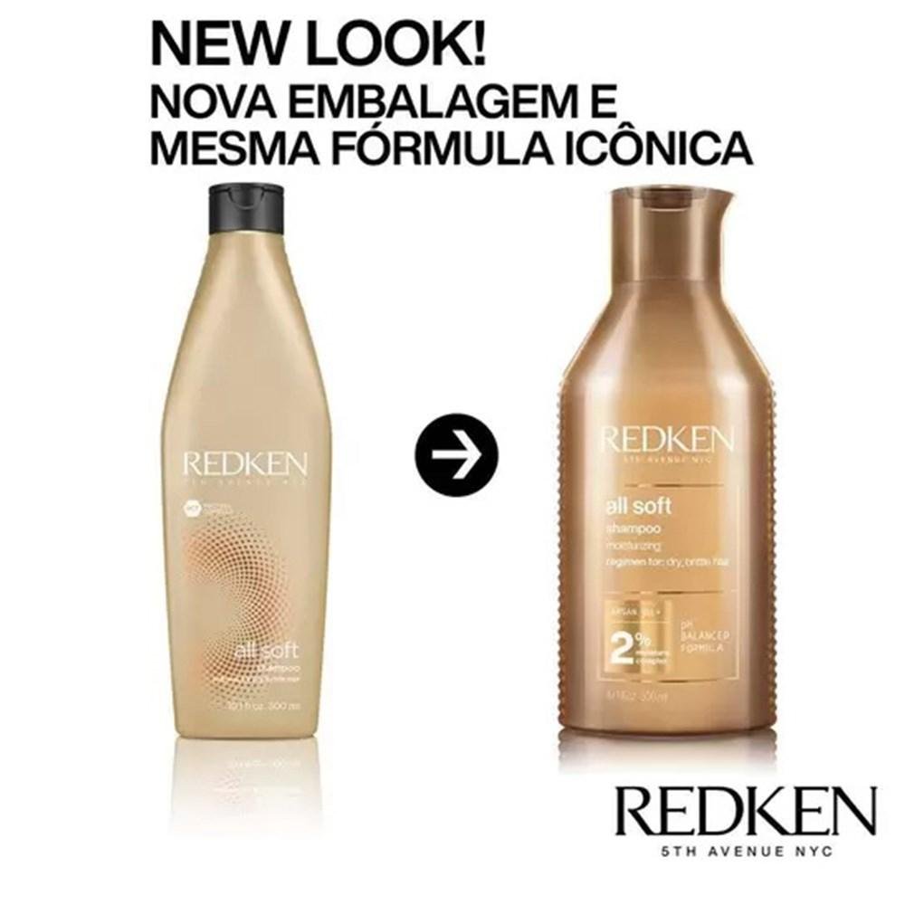 Redken All Soft Shampoo + Condicionador 300ml + Máscara 250ml ÚNICO 5