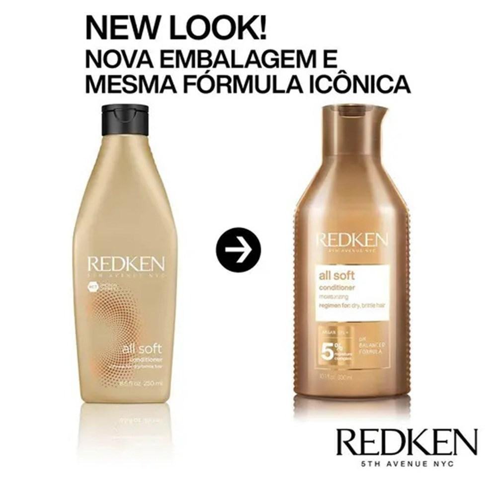 Redken All Soft Shampoo + Condicionador 300ml + Máscara 250ml ÚNICO 6