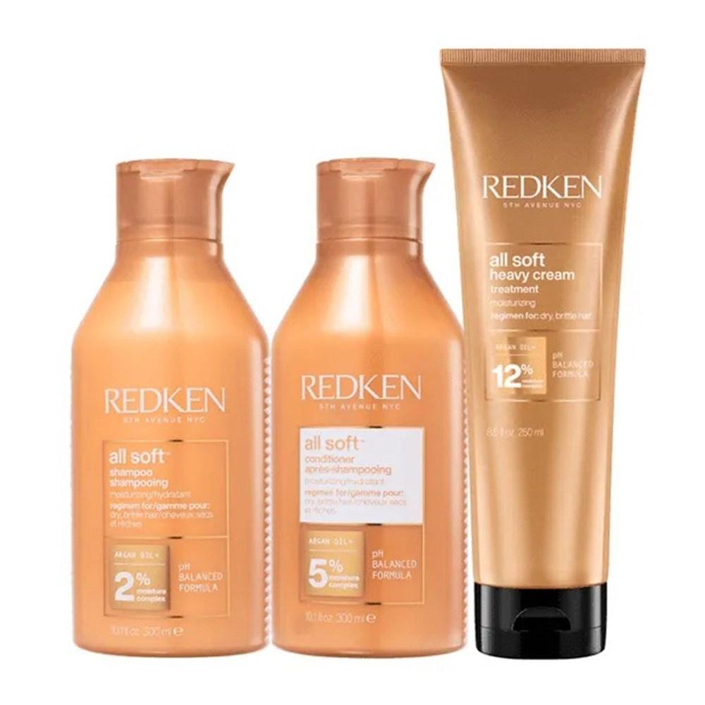 Redken All Soft Shampoo + Condicionador 300ml + Máscara 250ml ÚNICO 8
