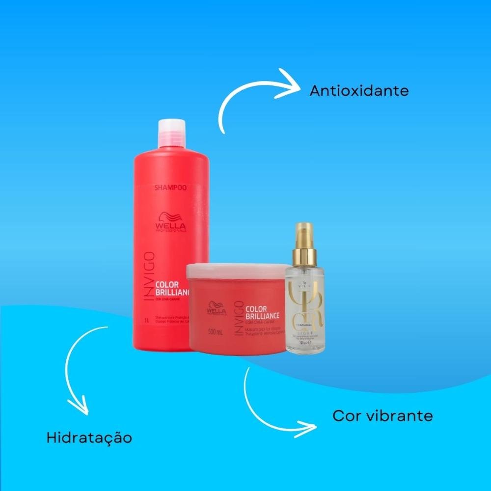 Kit Wella Invigo Color Brilliance e Oil Reflections light 100 ml Salão (3 Produtos) ÚNICO 4