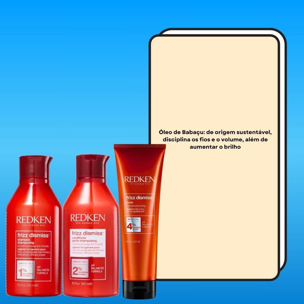 Kit Redken Frizz Dismiss Cuidados Diários (3 Produtos) ÚNICO 3