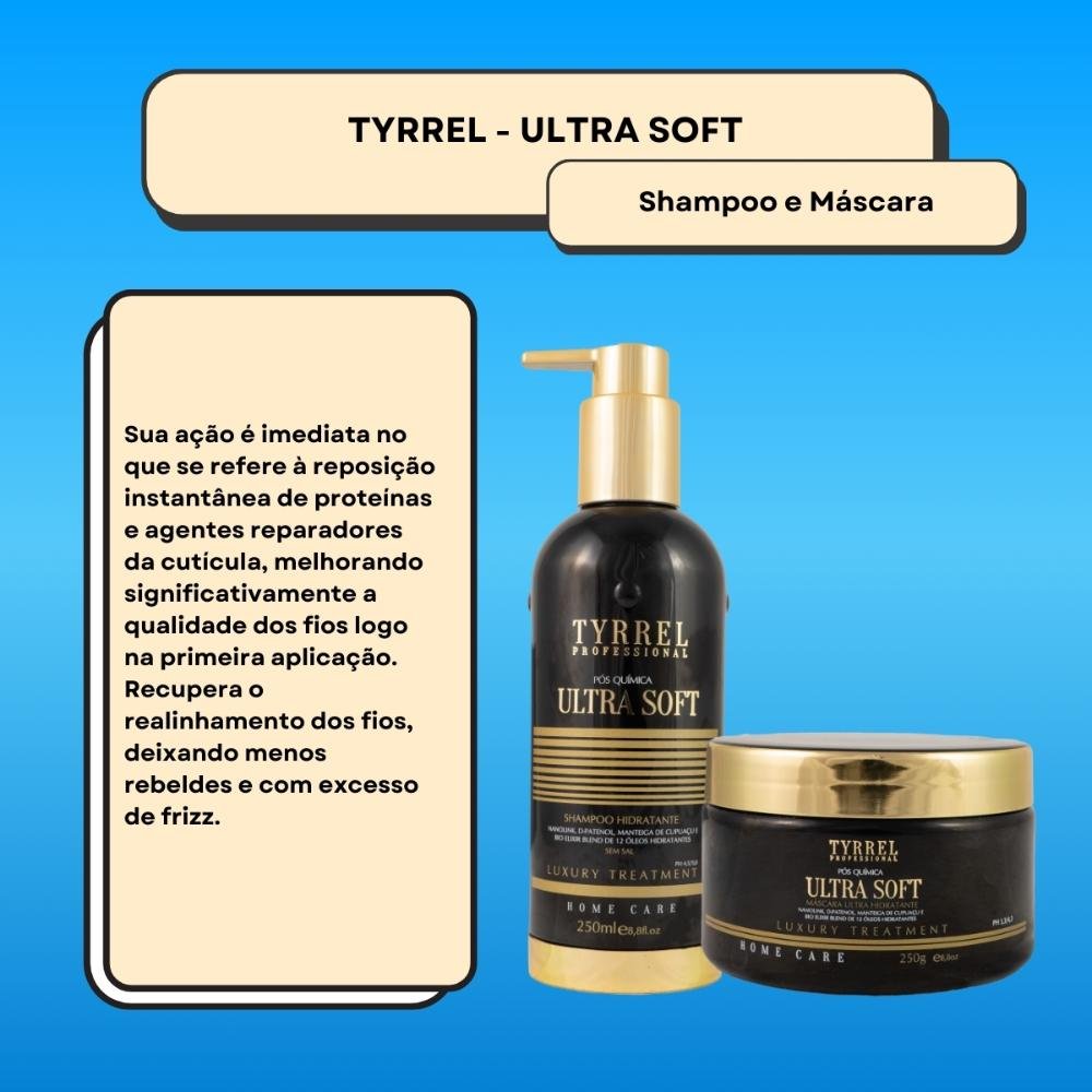 Kit Tyrrel Ultra Soft Pós Química Shampo 250 ml e 250 g ÚNICO 2