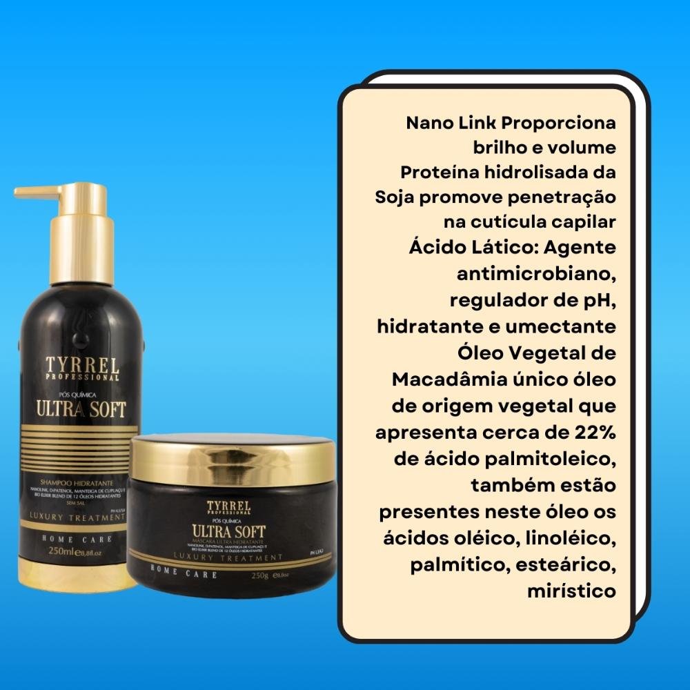 Kit Tyrrel Ultra Soft Pós Química Shampo 250 ml e 250 g ÚNICO 3