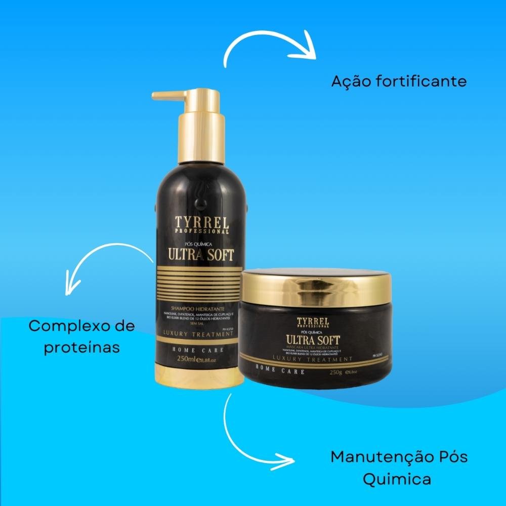 Kit Tyrrel Ultra Soft Pós Química Shampo 250 ml e 250 g ÚNICO 4
