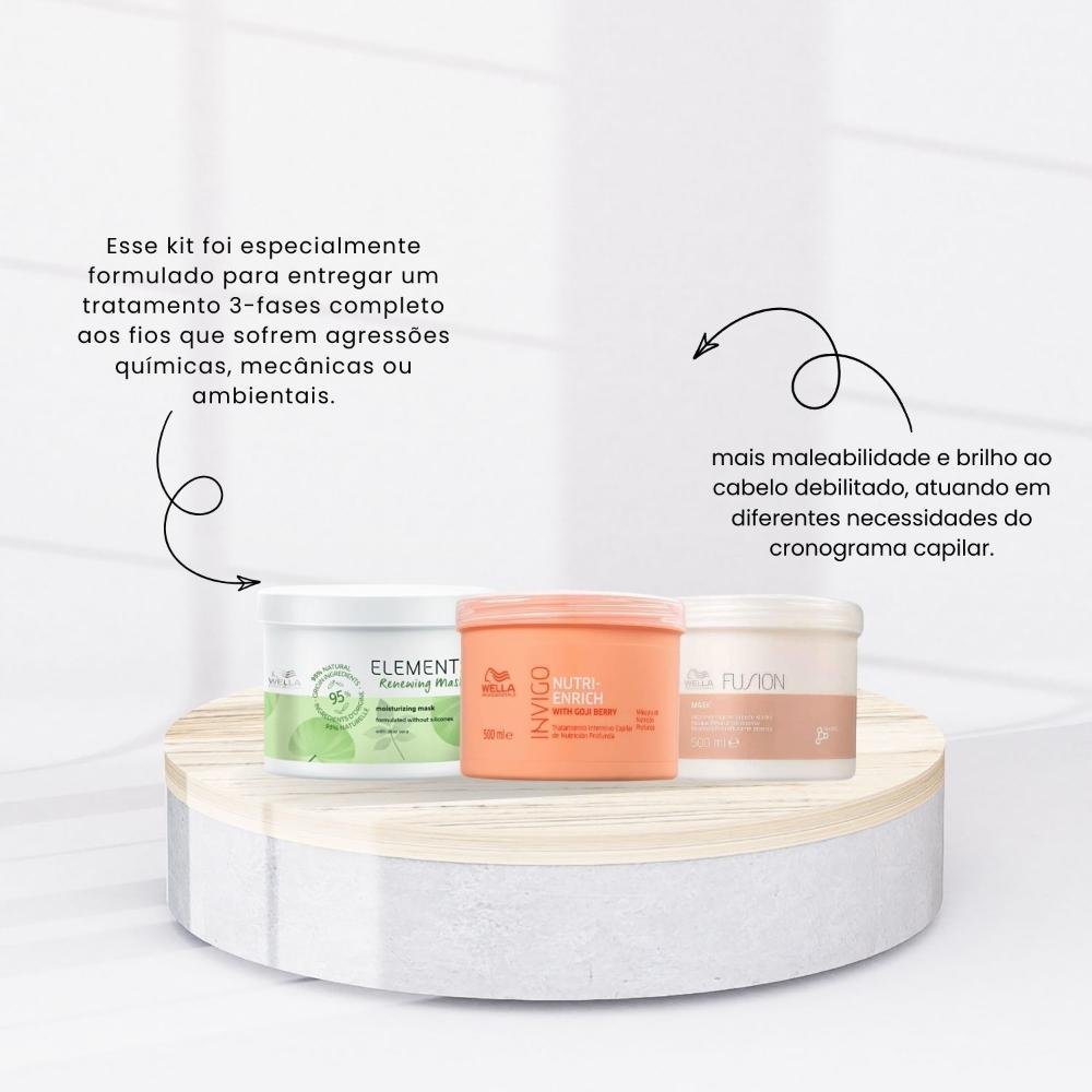 Kit Wella Expert Cronograma Capilar Máscaras 500 ml ÚNICO 2