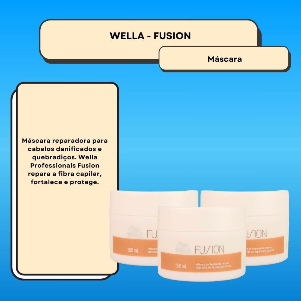 Kit Wella Fusion 3 Máscara Reconstrutora 150 ml ÚNICO 2