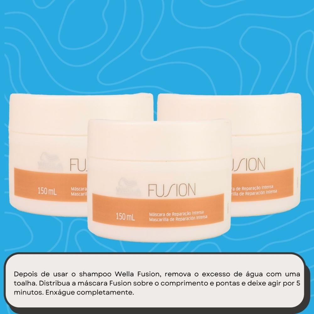 Kit Wella Fusion 3 Máscara Reconstrutora 150 ml ÚNICO 5