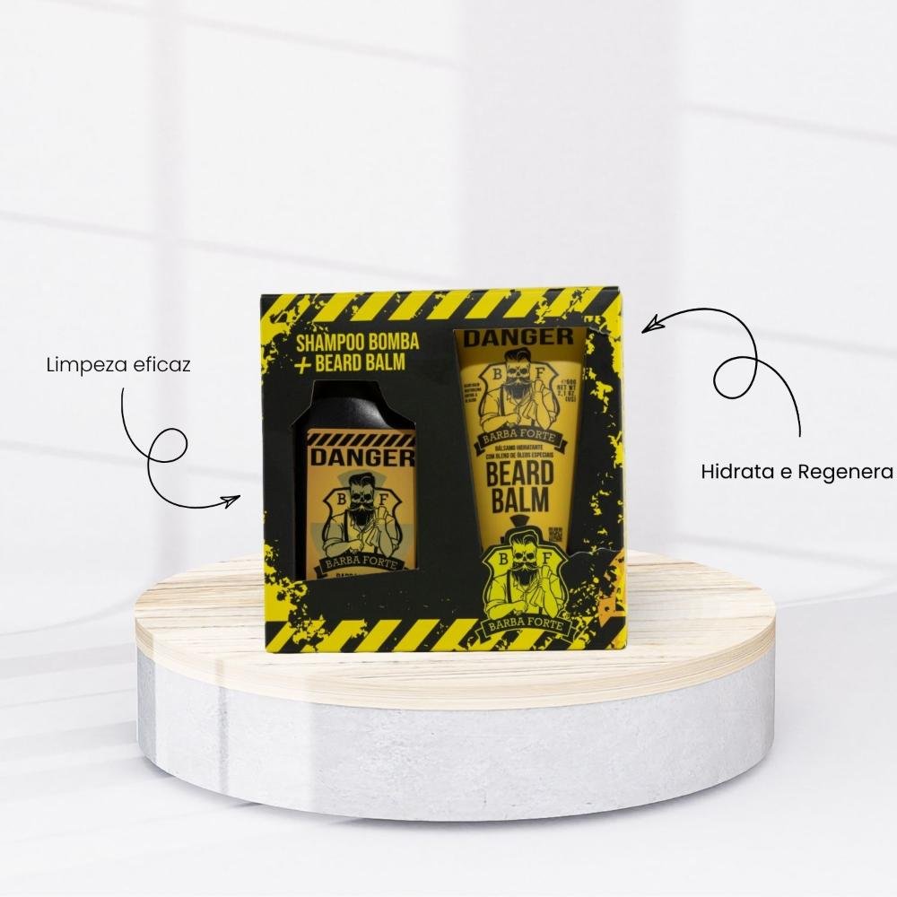 Barba Forte Danger Combo Shampoo 90 ml + Balm 60 g ÚNICO 2