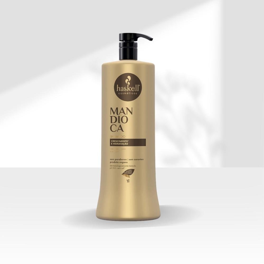 Shampoo Haskell Mandioca Força Crescimento 1000 ml 1L 3
