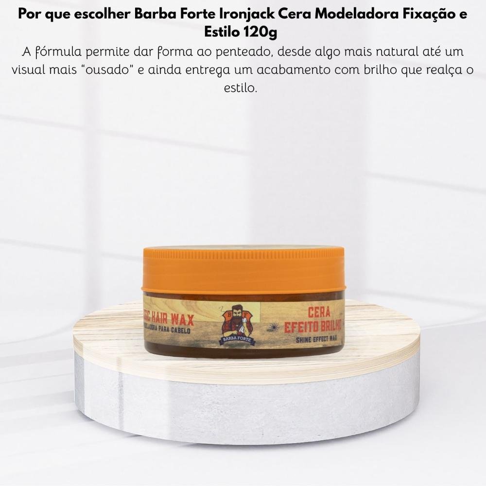 Barba Forte Ironjack Cera Modeladora Fixação e Estilo 120 g 120g 5