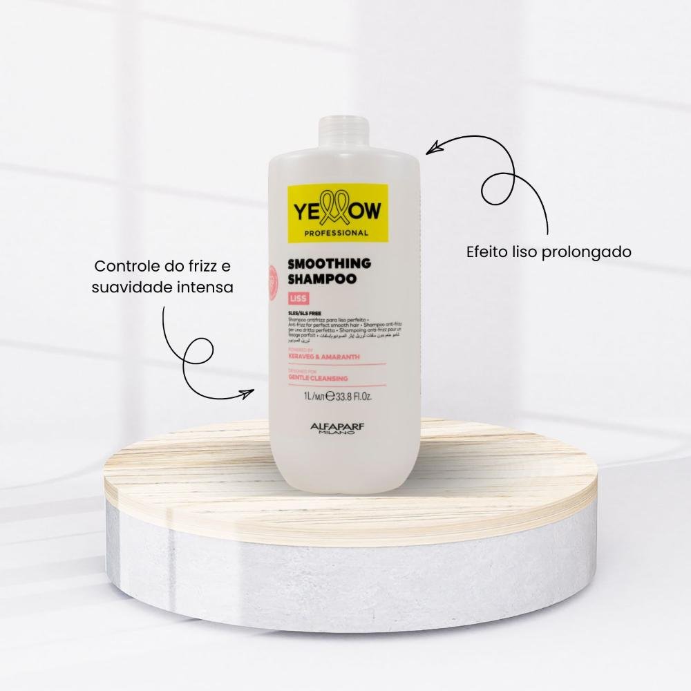 Shampoo Yellow Liss Smoothing Antifrizz Cabelos Lisos 1 L 1L 2