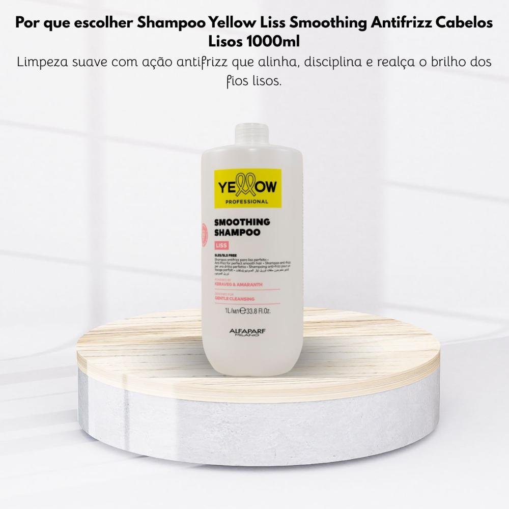 Shampoo Yellow Liss Smoothing Antifrizz Cabelos Lisos 1 L 1L 5