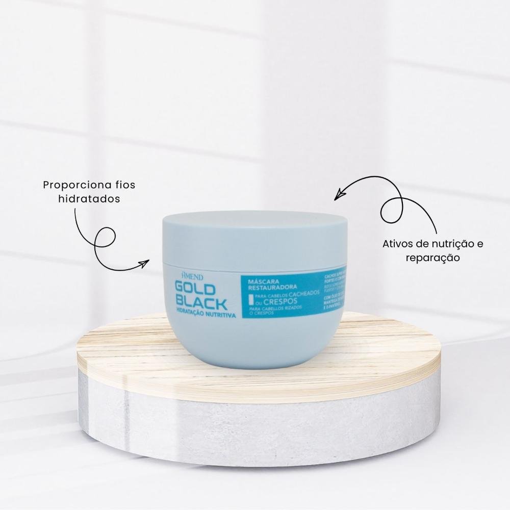 Máscara Amend Gold Black Nutritiva Cachos Hidratação 250 g 250g 2