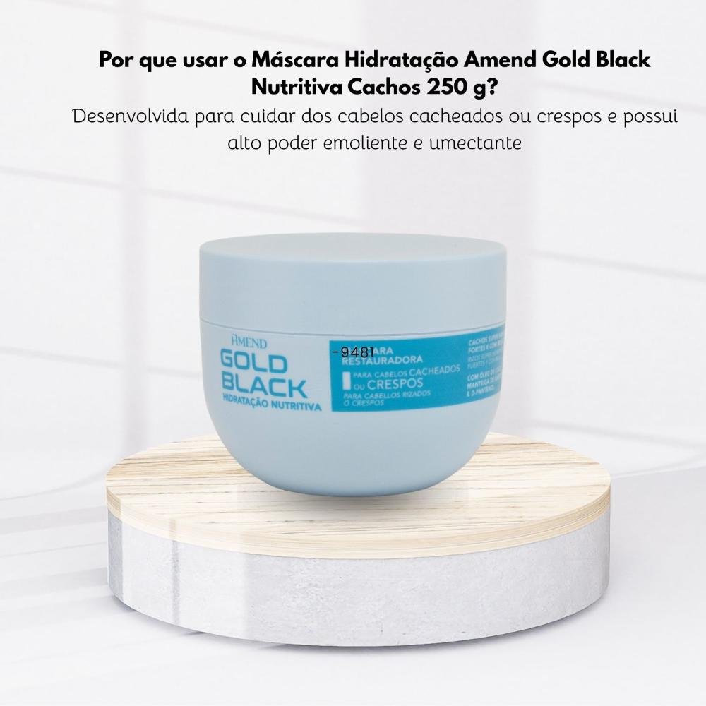 Máscara Amend Gold Black Nutritiva Cachos Hidratação 250 g 250g 5